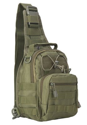 Тактична сумка на одній лямці зелений колір 426 фото