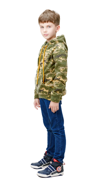 Худі дитяча флісова ARMY KIDS камуфляж Піксель 22-807 фото