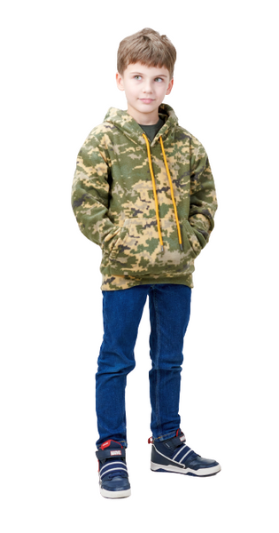 Худі дитяча флісова ARMY KIDS камуфляж Піксель 104-110 22-807 фото