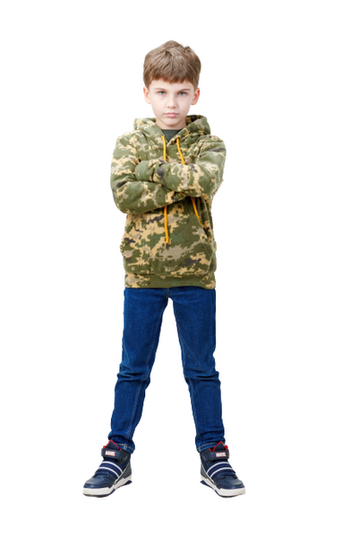 Худі дитяча флісова ARMY KIDS камуфляж Піксель 104-110 22-807 фото