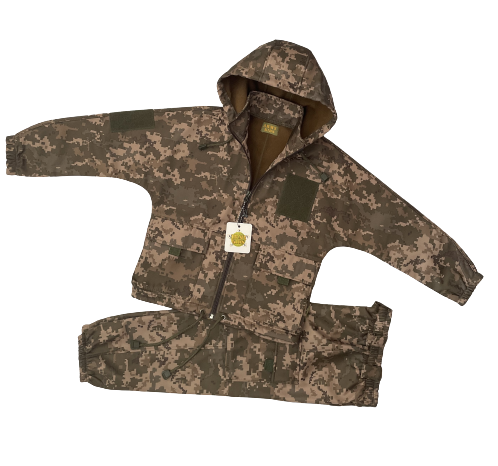 Костюм детский ARMY KIDS ПИЛОТ теплый для мальчиков с капюшоном камуфляж пиксель рост 116-122 см 21-247Т фото