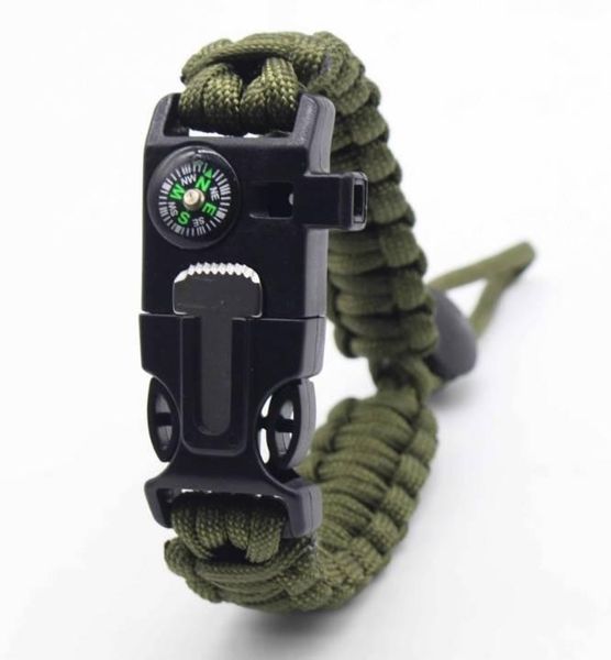 Браслет безпеки для виживання 5 в 1 колір армійський зелений 17-102 фото