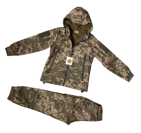 Костюм дитячий ARMY KIDS Скаут Soft-Shell теплий камуфляж Піксель 21-4707Т фото