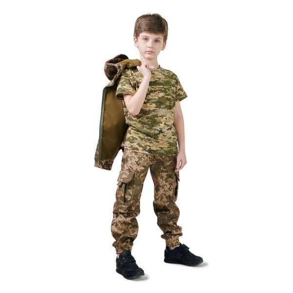 Тёплый детский военный костюм ArmyKids Скаут Soft-Shell Пиксель 116-122 21-4707Т фото