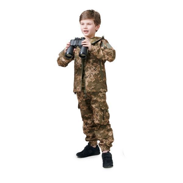 Тёплый детский военный костюм ArmyKids Скаут Soft-Shell Пиксель 116-122 21-4707Т фото