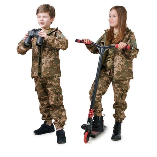 Тёплый детский военный костюм ArmyKids Скаут Soft-Shell Пиксель 116-122 21-4707Т фото