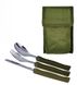 Столовый набор нож вилка ложка цвет армейский зеленый 17-107 фото 1