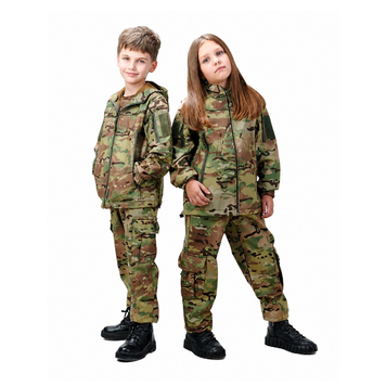 Тёплый детский военный костюм ArmyKids Скаут Soft-Shell Мультикам 116-122 23-4705 фото
