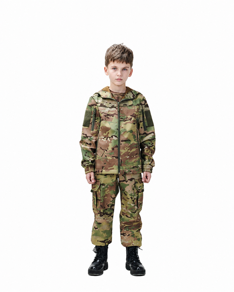 Тёплый детский военный костюм ArmyKids Скаут Soft-Shell Мультикам 116-122 23-4705 фото