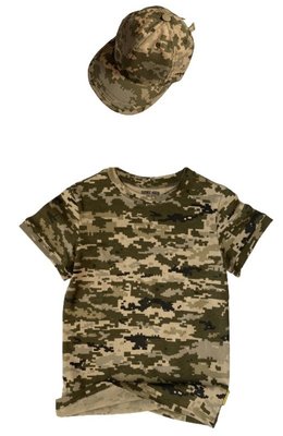 Дитячий камуфляж комплект футболка, кепка ARMY KIDS Скаут Піксель 18-707 ФК фото